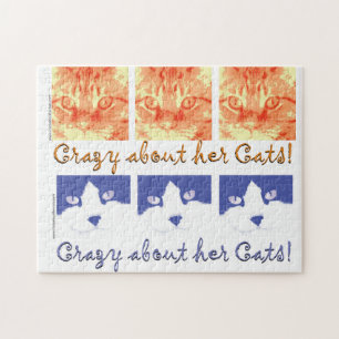 Verrückt um ihre Katzen Puzzle