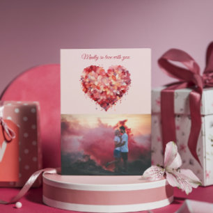 Verrückt verliebt Florales Herz Benutzerdefini Feiertagskarte