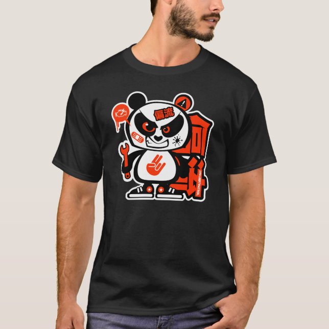 Verrückte Antrieb-Patrouille - aggressiver Panda T-Shirt (Vorderseite)