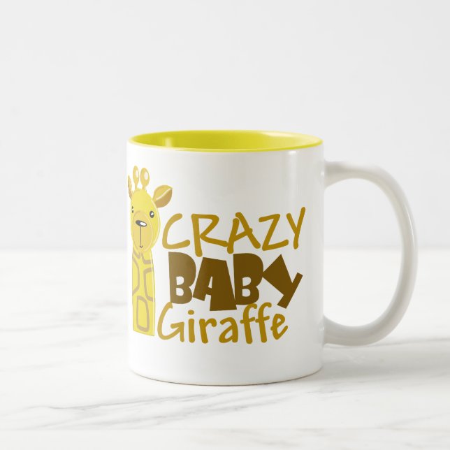 Verrückte Baby-Giraffen-Tasse Zweifarbige Tasse (Rechts)