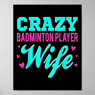 Verrückte Badminton-Spielerin Frau Shuttle Poster