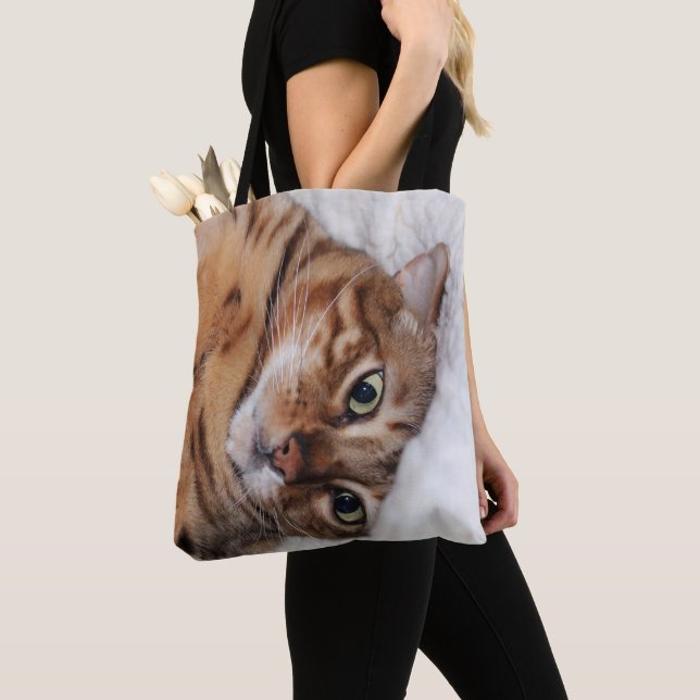 Verrückte bengalische Katzen-Taschen-Tasche, (Von Nahem)