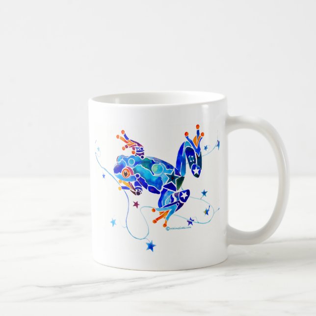 VERRÜCKTE BLAUE BAUM-FRÖSCHE TASSE (Rechts)