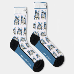 Verrückte Blauhäher-Vogelsocken Socken