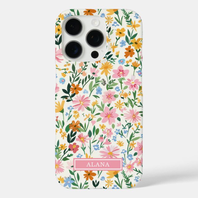 Verrückte Blumengarten-Monogramm Case-Mate iPhone Hülle (Rückseite)
