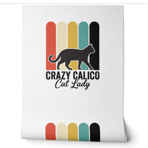 Verrückte Calico-Katzen-Dame Vintage Retro Katzen- Tapete