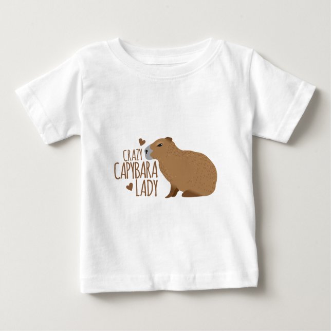 verrückte Capybara-Dame Baby T-shirt (Vorderseite)