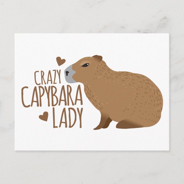 verrückte Capybara Dame Postkarte (Vorderseite)