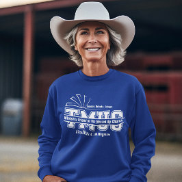 Verrückte Church Frauen Varsity Blau Campus Sweatshirt
