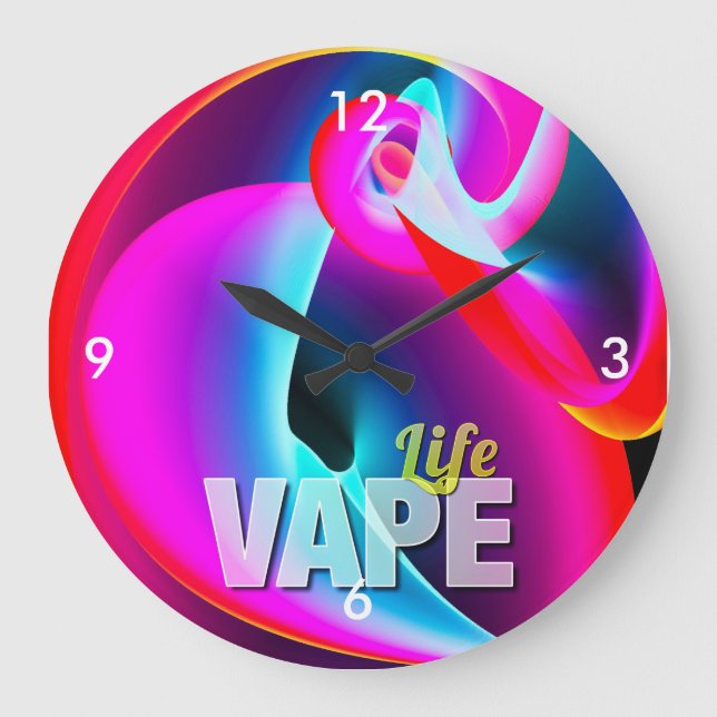 Verrückte coole Vape Wolke Große Wanduhr (Vorderseite)