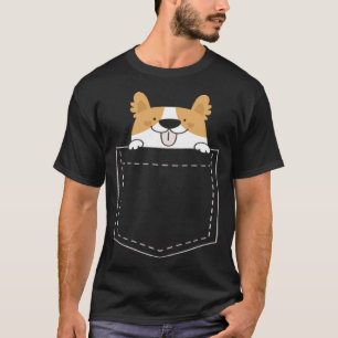 Verrückte Corgi-Lady Pocke T-Shirt