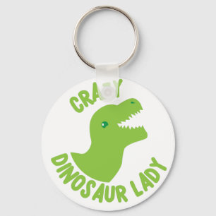 Verrückte Dinosaurier-Dame (in einem Kreis) Schlüsselanhänger
