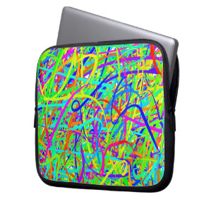 Verrückte farbige Linien Laptop-Tasche Laptopschutzhülle