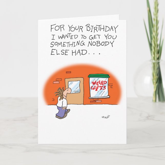 Verrückte Geschenke Karte (Vorderseite)