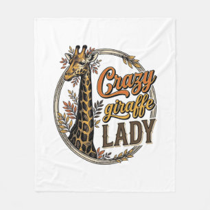 Verrückte Giraffen-Dame Vintage-Stich-Shirt-Design Fleecedecke