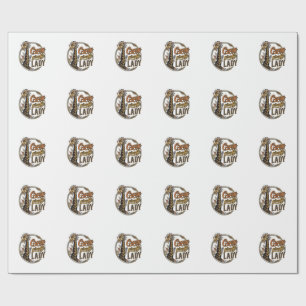 Verrückte Giraffen-Dame Vintage-Stich-Shirt-Design Geschenkpapier
