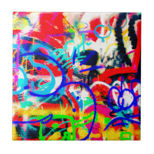 Verrückte Graffiti Fliese