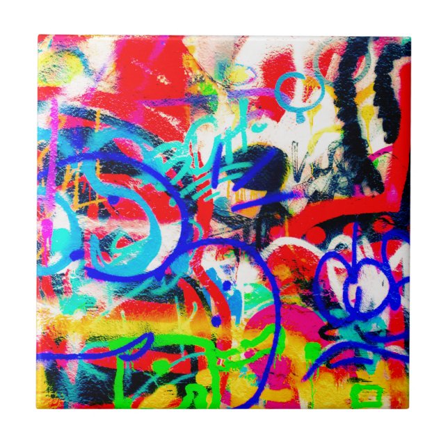 Verrückte Graffiti Fliese (Vorderseite)