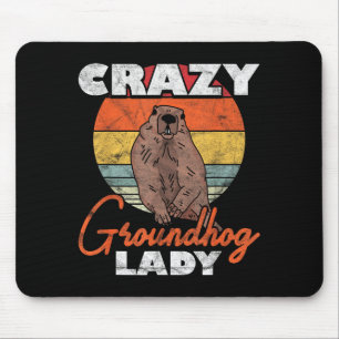 Verrückte Groundhog-Lady _2  Mousepad