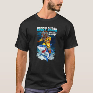 Verrückte Hai-Dame Tier Ozean Tauchen T-Shirt