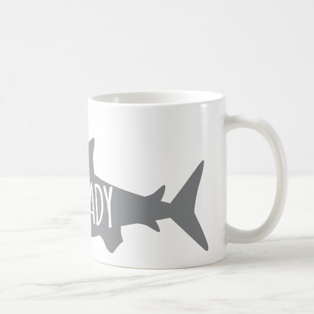 Verrückte Haifisch-Dame Kaffeetasse (Rechts)