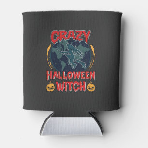 Verrückte Halloween Hexe Kürbis Fliegender Mond Gr Dosenkühler
