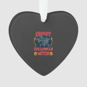 Verrückte Halloween Hexe Kürbis Fliegender Mond Gr Ornament