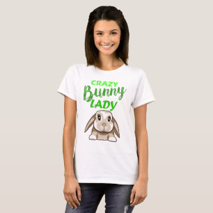 Verrückte Häschen-Dame Rabbit/Häschen-T - Shirt