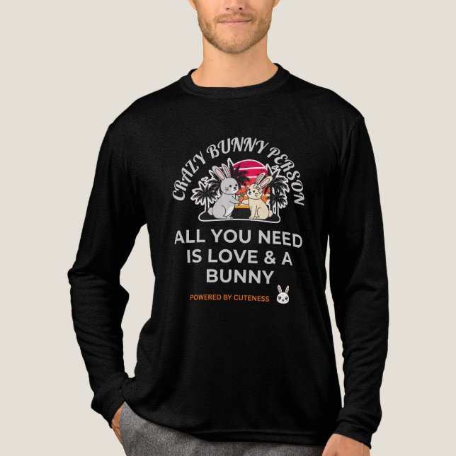 Verrückte Hasenperson  Tri-Blend Shirt (Vorderseite)
