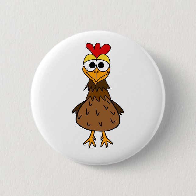 Verrückte Henne Button (Vorderseite)