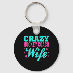 Verrückte Hockey-Coach-Ehefrau Eishockeyfeld-Train Schlüsselanhänger