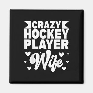 Verrückte Hockeyspieler-Ehefrau Olympisches Eishoc Magnet