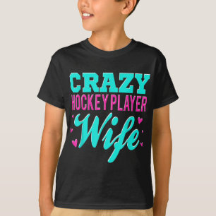 Verrückte Hockeyspieler-Ehefrau Olympisches Eishoc T-Shirt