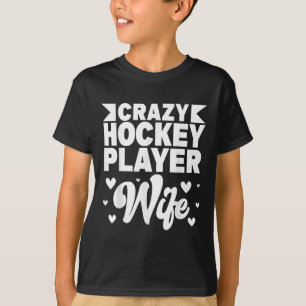 Verrückte Hockeyspieler-Ehefrau Olympisches Eishoc T-Shirt