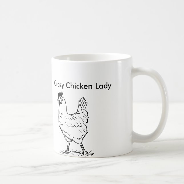 Verrückte Huhn-Dame Coffee Mug Tasse (Rechts)