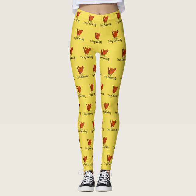Verrückte Huhn Dame Leggings (Vorderseite)