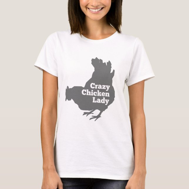 Verrückte Huhn-Dame Pecking dunkelgrau T-Shirt (Vorderseite)