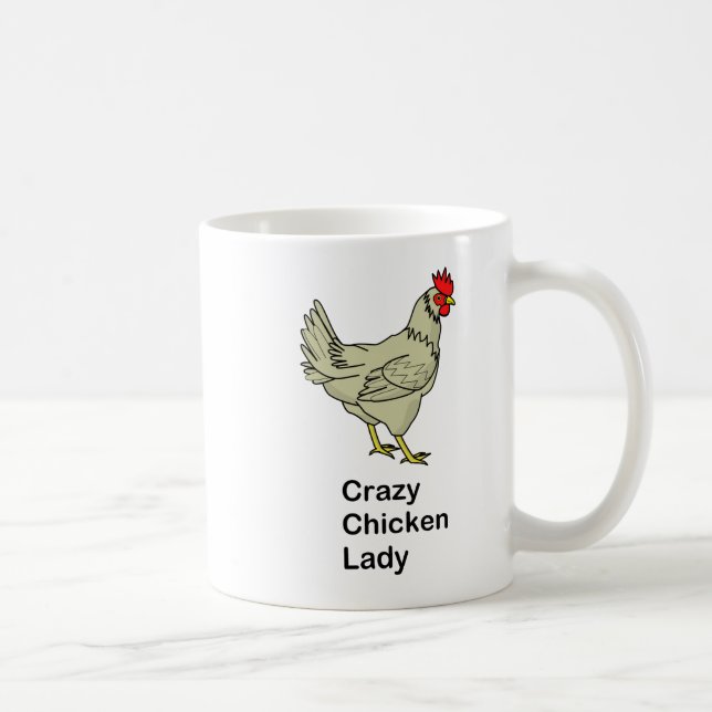 Verrückte Huhn-Dame Tasse (Rechts)