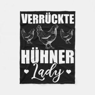 Verrückte Hühner Dame Geschenk Damen Farm Huhn Fleecedecke