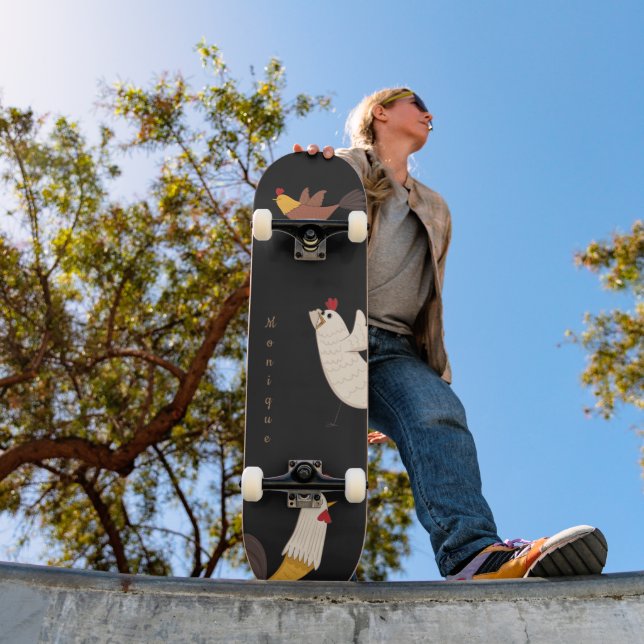 verrückte Hühner moderne Bauernhofskateboarder Skateboard (Außenbereich 1)
