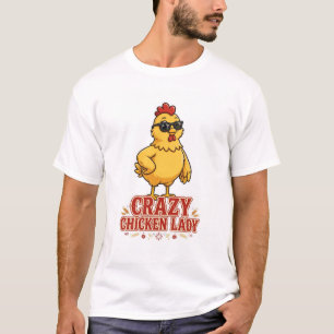 VERRÜCKTE HÜHNERDAME Lustiges Hühner T-Shirt