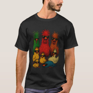 Verrückte Hühnerfamilie Bunte Lustige Hühner Kunst T-Shirt