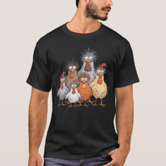 Verrückte Hühnerfamilienfreunde T-Shirt