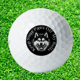 Verrückte Hund Wolf Golfer Golfball