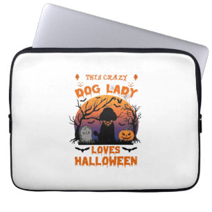 Verrückte Hundefrau liebt Halloween Pudel Kürbis G Laptopschutzhülle