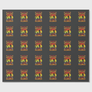 Verrückte Hundefrau liebt Halloween Vintage-Design Geschenkpapier
