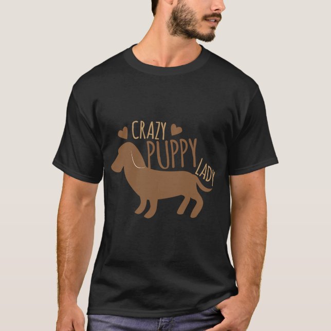 Verrückte Hundefrau T-Shirt (Vorderseite)