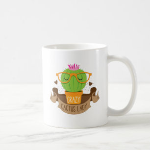 verrückte Kaktusdamenfahne Kaffeetasse