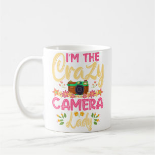 Verrückte Kamera-Dame Fotografin Fotografie Kaffeetasse