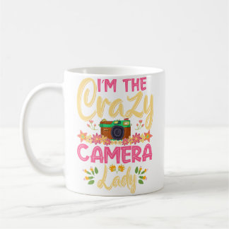 Verrückte Kamera-Dame Fotografin Fotografie Kaffeetasse